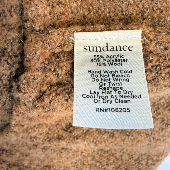 Sundance Brown Wool Blend Knit Ruffle Hem Midi Skirt Small Marled Boho Flounce - Picture 5 of 5